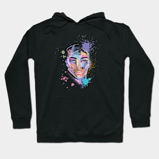 Art Girl - Paint Spatter Pastel Colorful Artist Hoodie